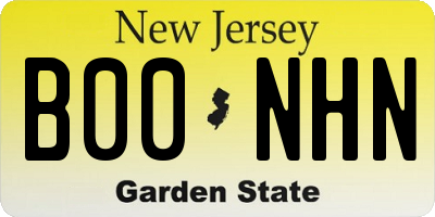 NJ license plate B00NHN