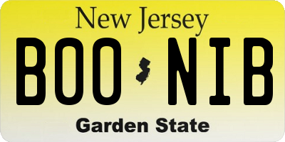 NJ license plate B00NIB