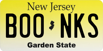 NJ license plate B00NKS