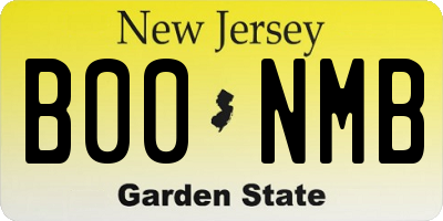 NJ license plate B00NMB