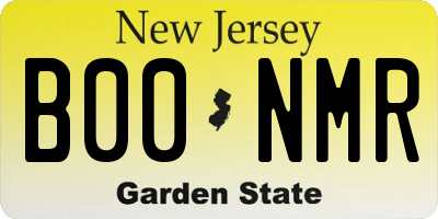 NJ license plate B00NMR