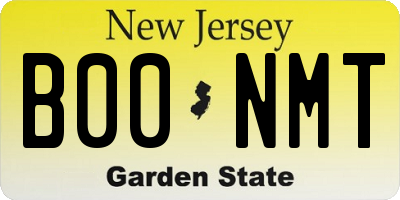 NJ license plate B00NMT