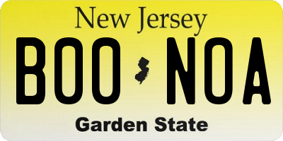 NJ license plate B00NOA