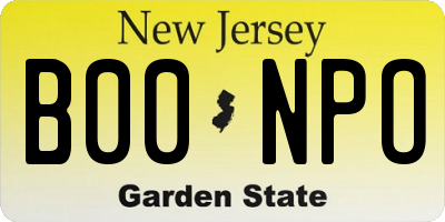 NJ license plate B00NPO