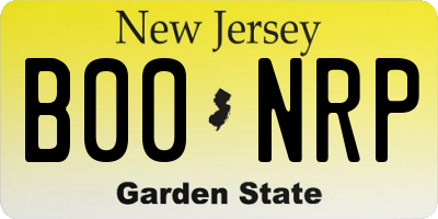 NJ license plate B00NRP
