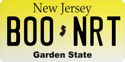 NJ license plate B00NRT