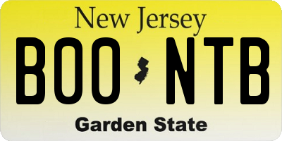 NJ license plate B00NTB