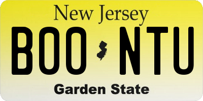 NJ license plate B00NTU