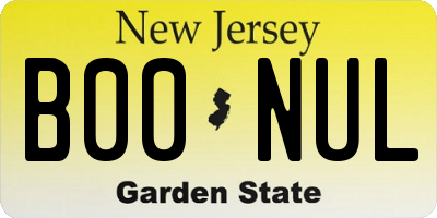 NJ license plate B00NUL