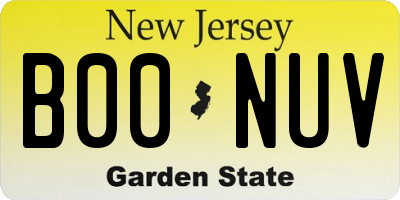 NJ license plate B00NUV