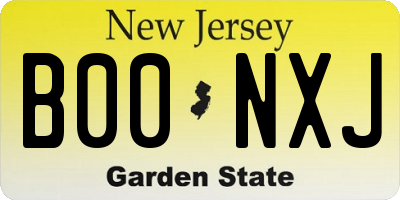 NJ license plate B00NXJ