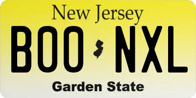 NJ license plate B00NXL