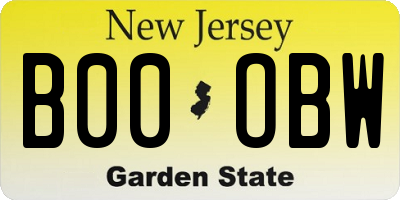 NJ license plate B00OBW