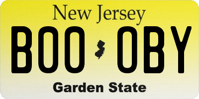 NJ license plate B00OBY