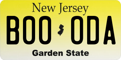 NJ license plate B00ODA