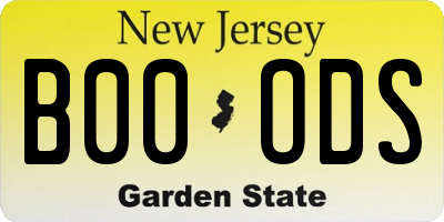 NJ license plate B00ODS