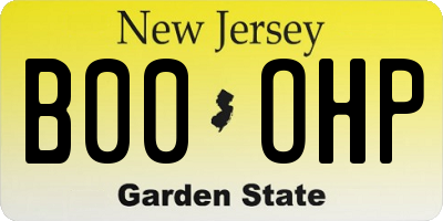 NJ license plate B00OHP