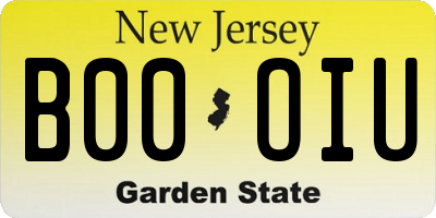 NJ license plate B00OIU