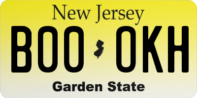 NJ license plate B00OKH