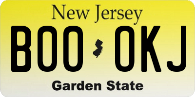NJ license plate B00OKJ