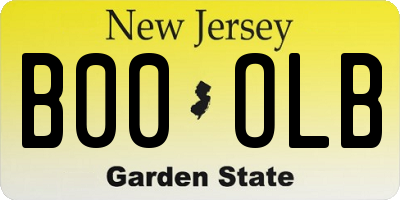 NJ license plate B00OLB