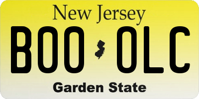 NJ license plate B00OLC