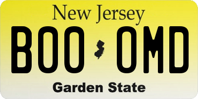 NJ license plate B00OMD