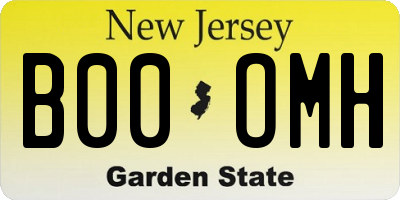 NJ license plate B00OMH