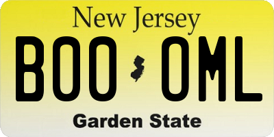 NJ license plate B00OML