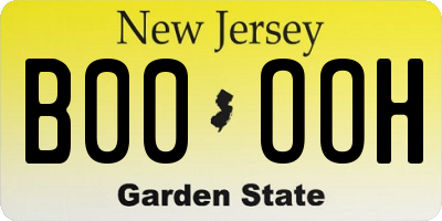 NJ license plate B00OOH