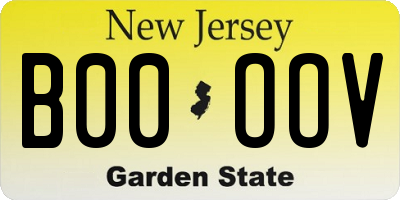 NJ license plate B00OOV