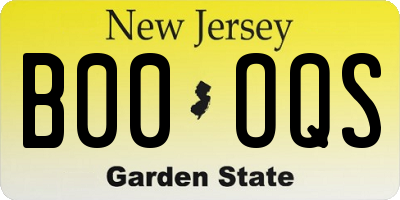 NJ license plate B00OQS