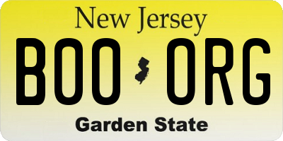 NJ license plate B00ORG