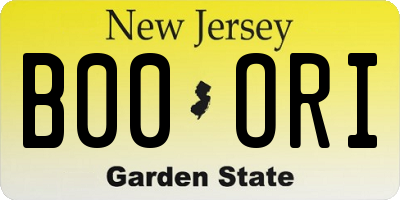 NJ license plate B00ORI