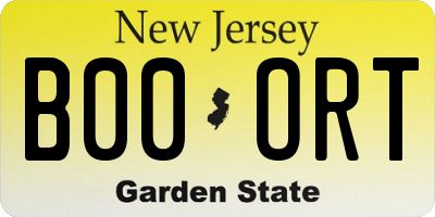NJ license plate B00ORT