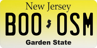 NJ license plate B00OSM