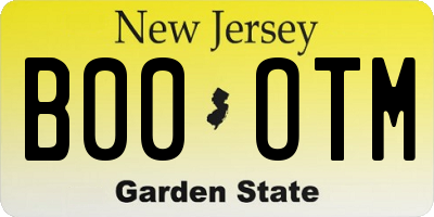 NJ license plate B00OTM