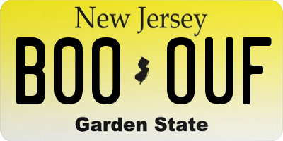 NJ license plate B00OUF