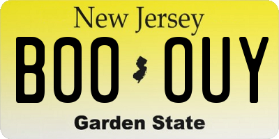 NJ license plate B00OUY