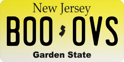 NJ license plate B00OVS