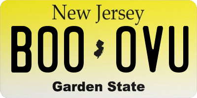 NJ license plate B00OVU