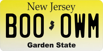 NJ license plate B00OWM