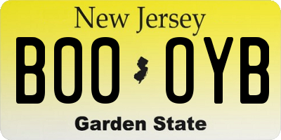 NJ license plate B00OYB