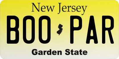 NJ license plate B00PAR