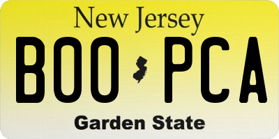 NJ license plate B00PCA