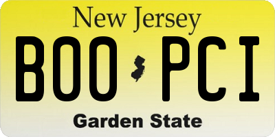 NJ license plate B00PCI