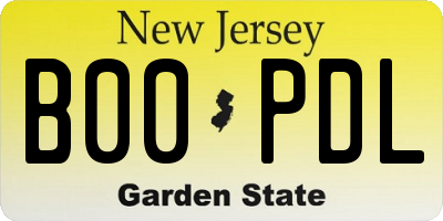 NJ license plate B00PDL