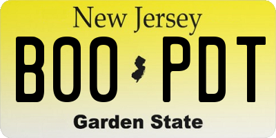 NJ license plate B00PDT