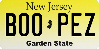 NJ license plate B00PEZ