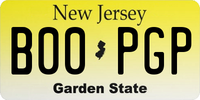 NJ license plate B00PGP